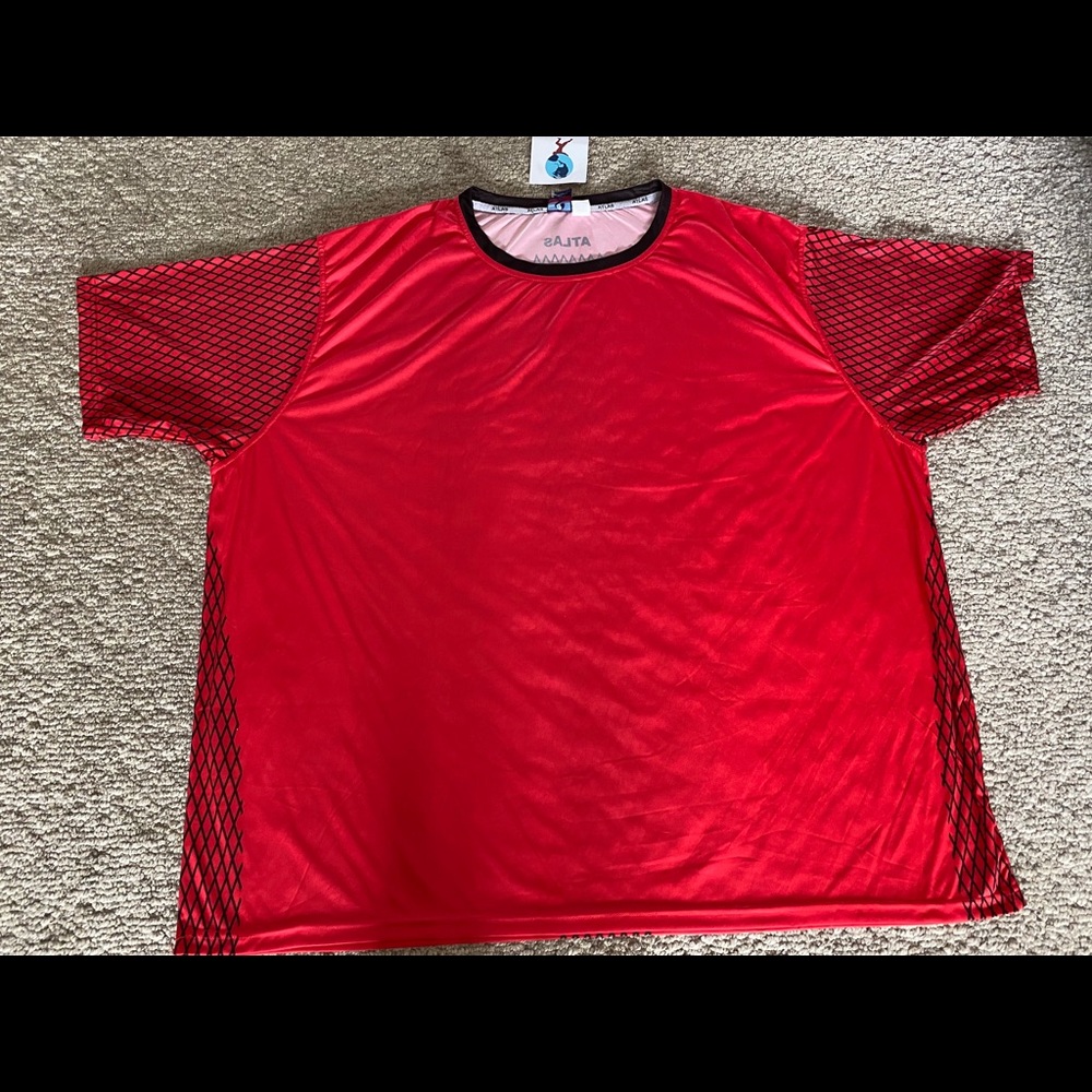 NWT Atlas Big Man size 6XL polyester Dri-Fit red